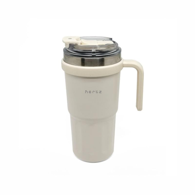 Image of NERTZ Groove Tumbler 600ml Stainless Steel Insulated | Double Wall Vacuum Bottle with Straw Lid & Wide Mouth Lid | Hot & Cold Bottle Leak Proof, BPA Free for Gym, Travel, Office
