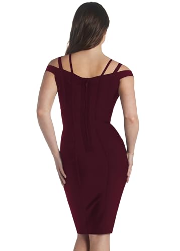 Image of Hybrid & Company Women's Elegant Bandage Dress | Stretch fabric, flattering bodycon fit, elegant silhouette, suitable for cocktail parties, events, and special occasions