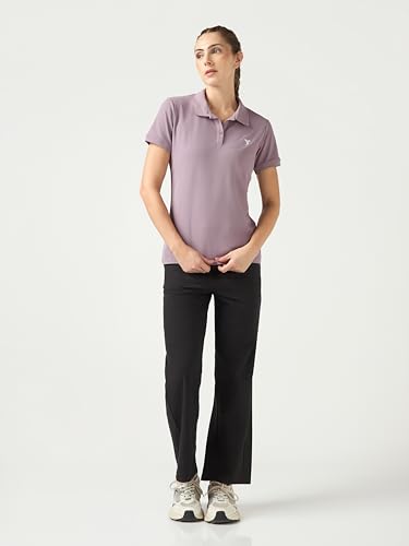 Image of TECHNOSPORT Womens Polyester Slim Fit Solid Half Sleeve Polo Matpiq T-Shirt with Techno Dry, Anti Static for Regular Use