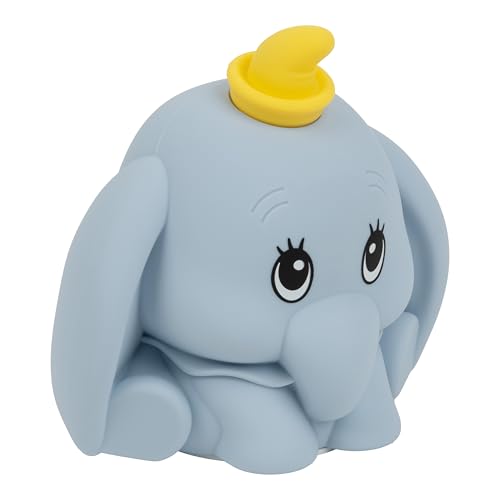Paladone Disney Dumbo SquishyGlo - Luce notturna in silicone, con licenza ufficiale, a forma di elefante, ricaricabile, con timer di spegnimento automatico, per camere da letto e casa