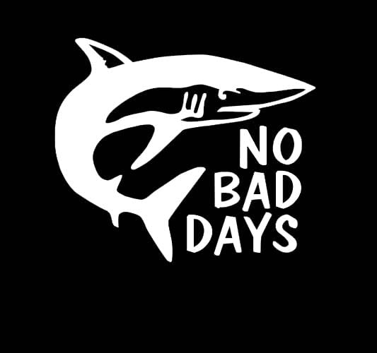 No Bad Days Mako Shark Decal Sticker (White)