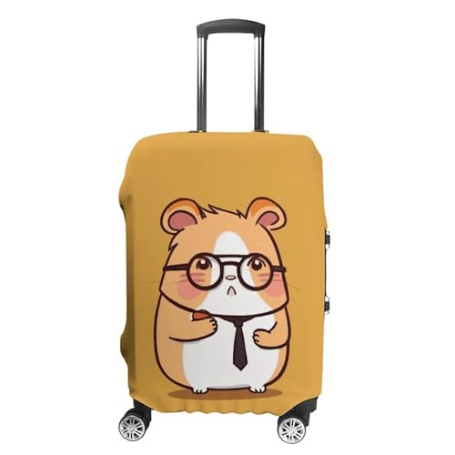Carry on Luggage Cover Cute Hamster Wearing Glasses Suitcase Covers for Luggages Tsa Approved Travel Luggage Sleeve Protector Elastic Suitcase Protector Anti-Scratch Washable Fits 19-30 Inch Case -S
