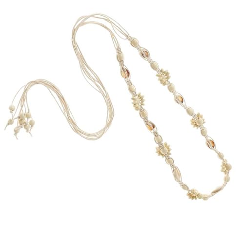 Fashion Braided Waist Belt with Ethnic Wooden Beads and Vintage Tassels for Women4