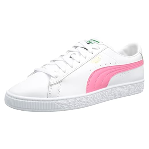 PUMA Basket Classic XXI Sneaker für Herren, Puma Weiß Sunset Pink, 43 EU