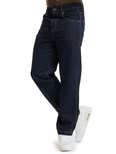 Dangerous DNGRS Pantalones vaqueros de corte holgado para hombre., azul, 42W x 34L