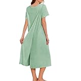 Deyeek Hospital Gowns for Women Labor Delivery Shoulder Surgery Dress Adaptive Clothing Night Robes for Elderly Plus Size Light Green