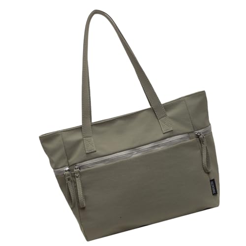 LLINthy Bolso de hombro de lona para estudiantes y trabajadores de oficina, espacioso interior, gran capacidad, bolso de mano universitario, escuela, libros, oficina, viaje, Green, One Size LLINthy Bolso de hombro de lona para estudiantes y trabajadores de oficina, espacioso interior, gran capacidad, bolso de mano universitario, escuela, libros, oficina, viaje, Green, One Size