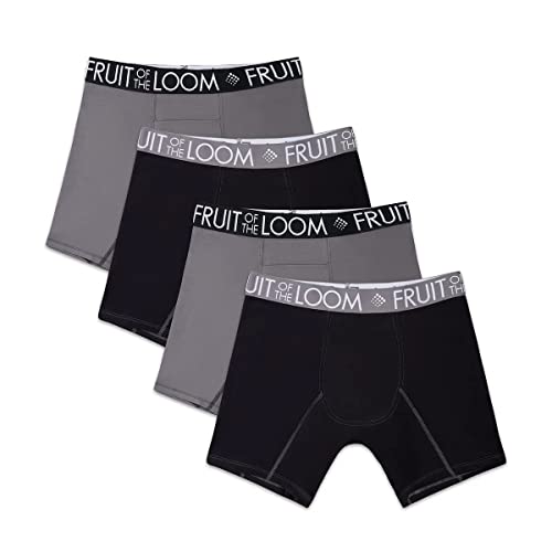 Fruit of the Loom Men's 5-Pack Boxer Briefs Breathable Performance Cooling Cotton-Blend L2