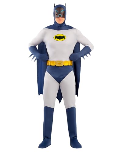 Funidelia Déguisement Officiel de Batman 1966 Adam West pour homme, Chevalier Noir, Super-héros - Tenue pour adultes pour fêtes, Carnaval et Halloween -...