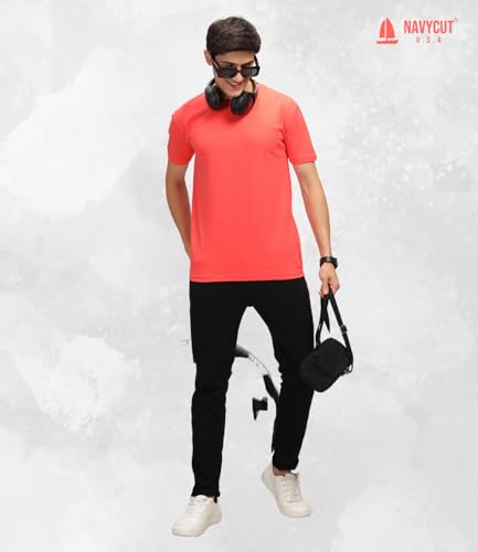 Image of Men T Shirt Cotton Round Neck | Solid Cotton Tee Half Sleeve | Breathable Casual T Shirt for Men | Stylish Round Neck Casual Wear | 12 Colors