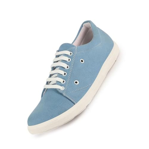 Image of FAUSTO Men Casual Classic Canvas /Fabric Sneaker Shoe | Lightweight Comfort Insole | Everyday 6-Eye Lace Up Shoes with Anti Skid TPR Sole