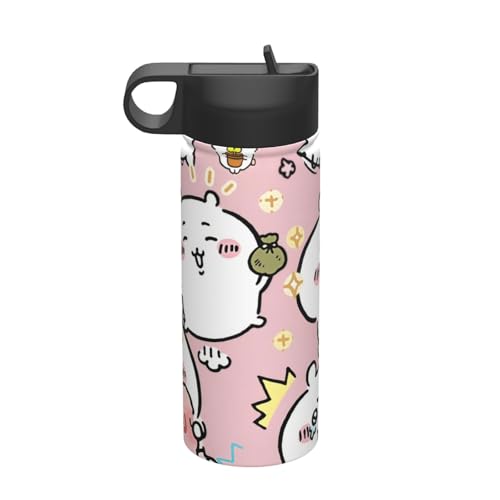 ステンレスカップ ちいかわ コーヒーカップ 車用 タンブラー かわいい 大容量 保温 保冷 真空断熱 蓋付き 水筒 ウォーターボトル 取っ手付き 持ち運びやすい スポーツ アウトドア オフィス 家庭用 車用 男女兼用 誕生日プレゼント 500ml