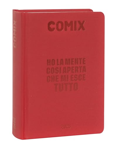 COMIX - Diario Giornaliero 16 Mesi, Diario Scuola 2024-2025 per Ragazzi e Ragazze, con Copertina Rigida, Ideale per la Scuola Superiore, 13x17.8h cm, Rosso