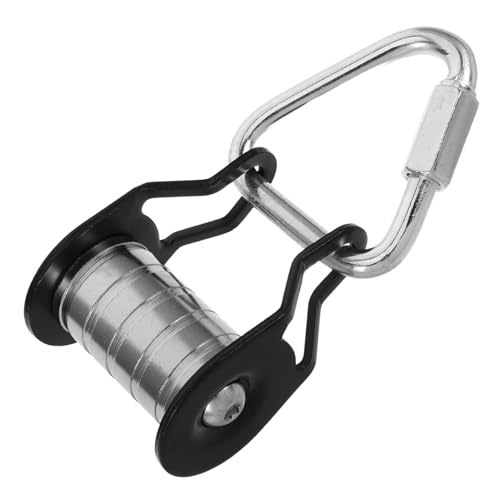 ibasenice 1 Juego Kit de Tirolesa tirolina con polea de Cable polea para Escalar polea Deslizante Slackline Kit de Escalada con Cuerda polea Aire Libre polea de Tirolesa Planchar Black