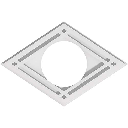 Image of Ekena Millwork CMP14X9DD-05000 Diamond Architectural Grade PVC Contemporary Urethane Ceiling Medallions 14 inchW x 9 3 /8 inchH x 5 inchID x 4 3 /4 inchC x 1 inchP