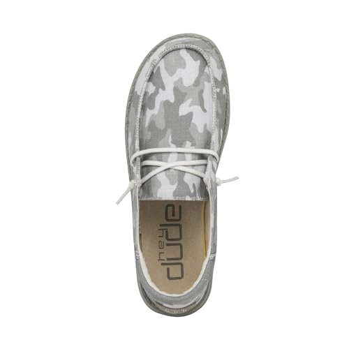 HEYDUDE Women's Wendy Funk Cloud Camo Size 6 | Women’s Shoes | Women’s Lace Up Loafers | Comfortable & Light-Weight