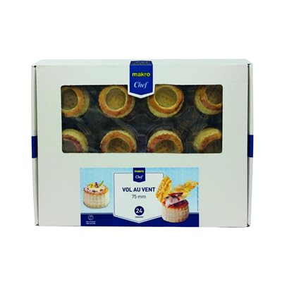 Tartaletas y Vol Au para Sorprender a Tus Invitados, Aperitivos Dulces y Salados. Ideal Para Fiestas, Cumpleaños, Aniversarios Eventos (Chef vol au vent red, 75mm, 900g, contiene 24 u.)