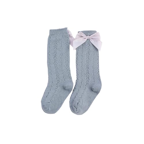 Kid Girls Knee High Mesh Socks Breathable Girls Bowknot Princess Dress Socks Casual Lightweight Kids Long Stockings