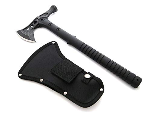 KOSxBO Profi Camping-Axt Tomahawk Schwarz für Outdoor-Einsätze