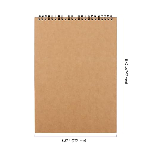 ZEONHEI 6 Pack A4 Blank Spiral Sketch Books, 30 Sheets / 60 Pages of 160gsm A4 Sketch Pads - Image 2