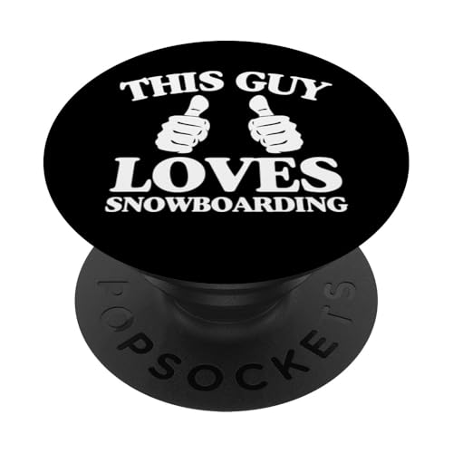 This Guy Loves Snowboarding Two Thumbs PopSockets Adhesive PopGrip