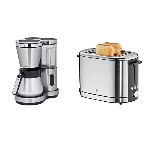 WMF Lono Aroma Kaffeemaschine (800 W, mit Thermoskanne, Filterkaffee, 8 Tassen) & Lono Toaster Edelstahl, Doppelschlitz Toaster mit Brötchenaufsatz, 2 Scheiben, XXL-Toast, 7 Bräunungsstufen