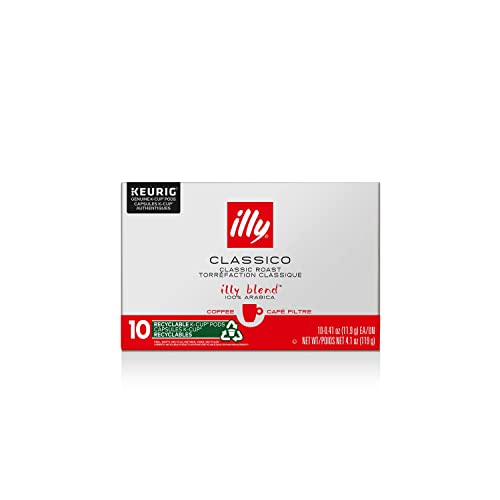 Illy Coffee, Smooth And Balanced, Classico Medium Roast Coffee K-Cups, Made With 100% Arabica Coffee, All-Natural, No Preservatives, Coffee Pods For Keurig Coffee Machines,10 K-Cup Pods (Pack Of 1) #TOP1