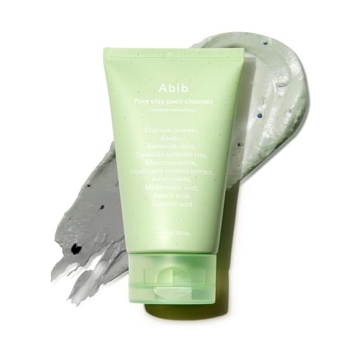 Image of Abib Pore Clay Pack Cleanser Heartleaf Charcoal Foam, 4.05 fl oz, Mousse Form, Oil Control, Unscented