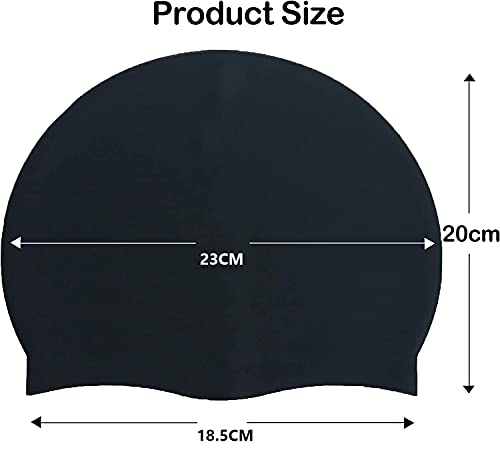 2 Stuks Zwemmen Cap, siliconen badmuts, Zwemmuts, Elastische Badmuts, Zwemmenmuts voor Vrouwen en Mannen - Waterdicht, Siliconen- Unisex zwemmen Cap, Unisex badmuts voor lang haar en kort haar - Image 3
