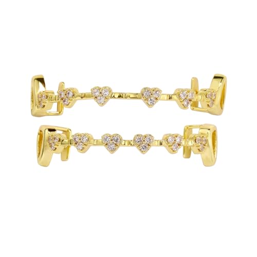 Grillz dientes hip hop chapados en oro 14K set completo miniatura 1