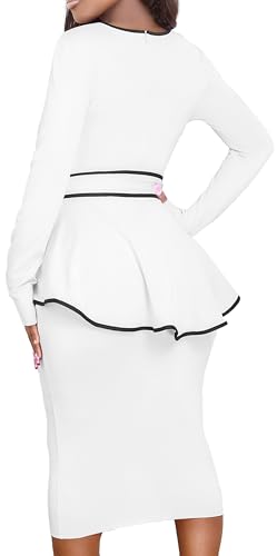 Image of Women's Bodycon Vintage Dresses Elegant Peplum Dresses for Women Business Work Office