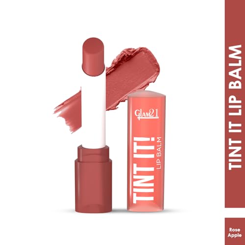 Image of Glam21 Tint it! Lip Balm | Everyday Hydration & Moisturized Lips with Vitamin-E, Shea Butter, Avocado Oil, SPF15 |Lip Care For Dry & Chapped Lips |Rose Apple -3.5gm