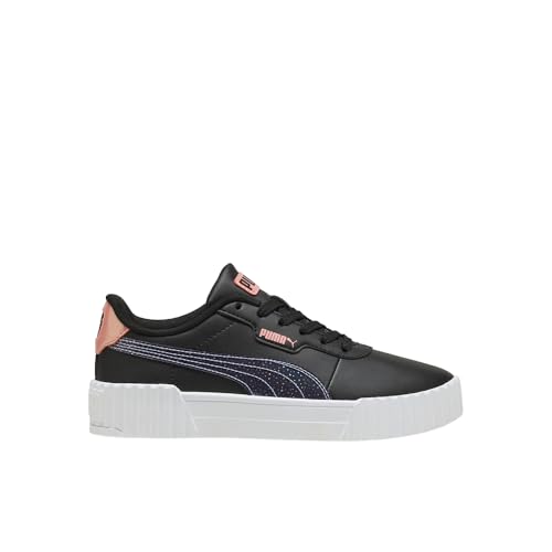 PUMA Puma Unisex-Child, Carina 2.0, Puma Black-Puma Black-Puma Silver, Big Kid, 6.5