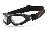 HELLY® - No.1 Bikereyes® | Motorradbrille, Bikerbrille in klar | winddicht, gepolstert, beschlagfrei, HLT® Sicherheitsglas nach DIN EN 166 | TOP Tragegefühl bei langen Ausfahrten | Motorradbrille