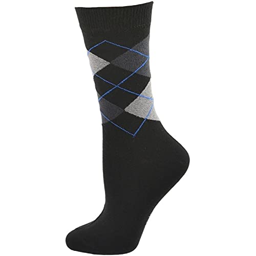 Women's Argyle Crew Socks - Seamless Toe Socks, Lightweight Combed Cotton Crew Socks, 1 & 4 Pack - Stylish Everyday Comfort