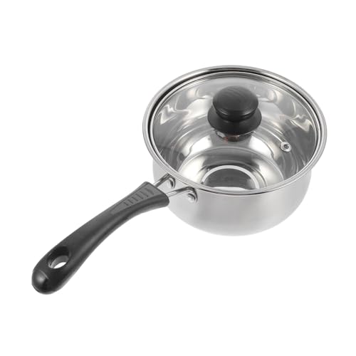 CIYODO Cazo De Leche De Acero Inoxidable Para Cocinar Casa Con Mango y Tapa Para Calentar Leche o Cocinar Alimentos