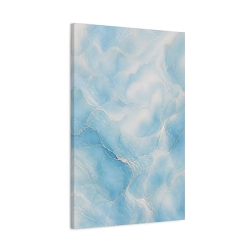 Toile abstraite bleue déco salon au-dessus console