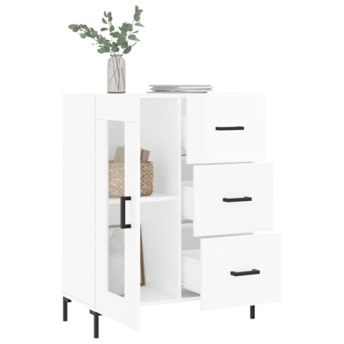 Xichuzi Aparador de Madera contrachapada Blanco Brillante 69,5x34x90 cm, Mueble Salon, Aparadores para Salon, Mueble Comedor, Mueble Auxiliar, Aparador Cocina, Aparador Entrada Recibidor - 828046 - imagen 4