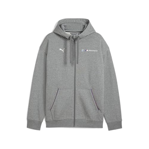 PUMA BMW MMS ESS+ FZ Hooded Jacket FL, Vestes Sweat Homme, Medium Gray Heather, XXL
