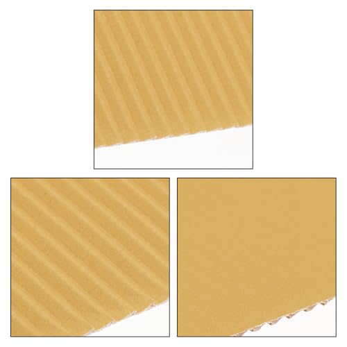 Image of uxcell 10pcs Corrugated Cardboard Paper Sheets,Khaki,14 inch x 10inch,for Craft and DIY Projects