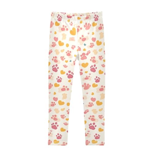 KLL Cute Dog Paws Toddler Girl Athletic Leggings Stretch Full Length Lounge Pants Sports