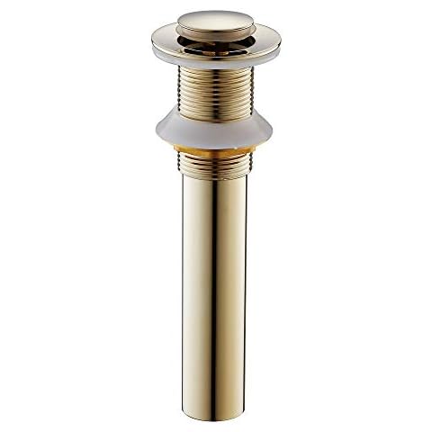 7Trees Bathroom Faucet Vessel Vanity Sink Pop Up Drain Stopper Assembly Without Overflow, Polished Gold Cover