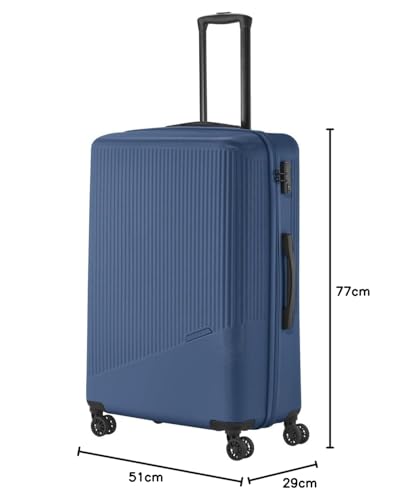 Travelite 4-Rad Hartschalenkoffer groß 96 Liter, Gepäck Serie Bali: ABS Hartschalen Trolley mit TSA Kombinationsschloss, 77 cm