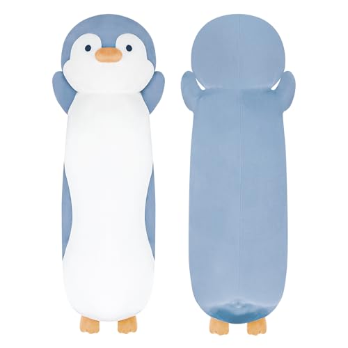 Dalmao 36' Penguin Stuffed Animal, Soft Jumbo Long Cuddle Pillow, Cute Blue Penguin Plush Body Pillow Plushies Toy Gift for Kids, Boy and Girls Birthday, Easter