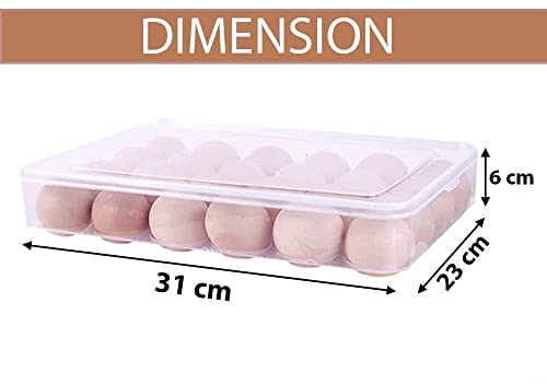 Image of RIOMAX 24 Grid Egg Storage Box Egg Refrigerator Storage Tray, Stackable Plastic Egg Containers for Fridge Kitchen (24 Grid Storage, Pack of 1)