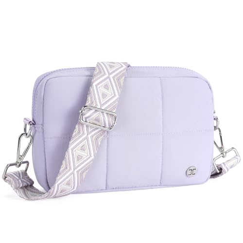 Telena Crossbody Bags for Women Cross Body Purse with Guitar Strap Lightweight Puffer Shoulder Bag for Travel