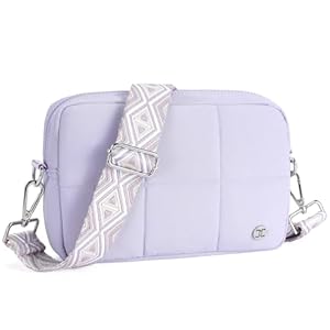 Telena Crossbody Bags for Women Small Crossbody Purse with Guitar Strap Lightweight Puffer Shoulder Bag for Travel