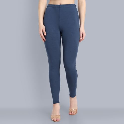 Image of ONE SKY Women Full Length Leggings | Cotton Modal Spandex Blend | High Waist Stretchable & Bio-Washed Fabric | Colour-Lock Technology | Comfortable Leggings for Women