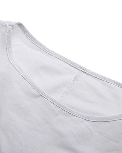 Jacansi Women's Cotton Linen Dress with Pocket Oversized Loose Dress Kaftan Dress4