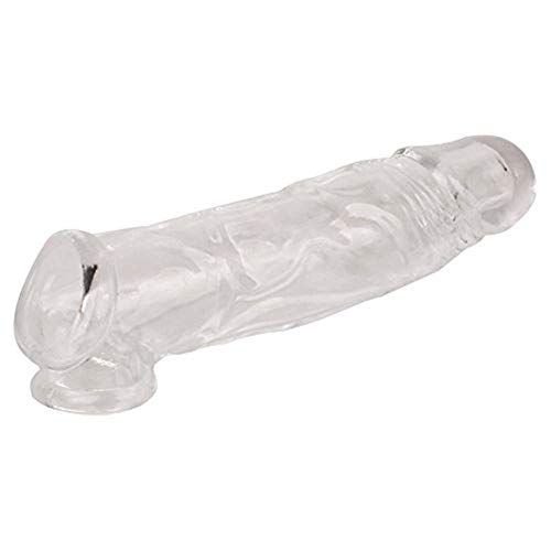 Elastic fit Silicone Dick Short Sleeve Cuff Sleeves Suitable for Couples (Transparent)